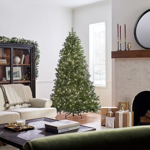 National Tree Company 7.5ft Pre-Lit Downswept Douglas Fir Christmas Tree | 750 Clear Lights, 1,867 Tips, Includes Stand, Artificial, Green