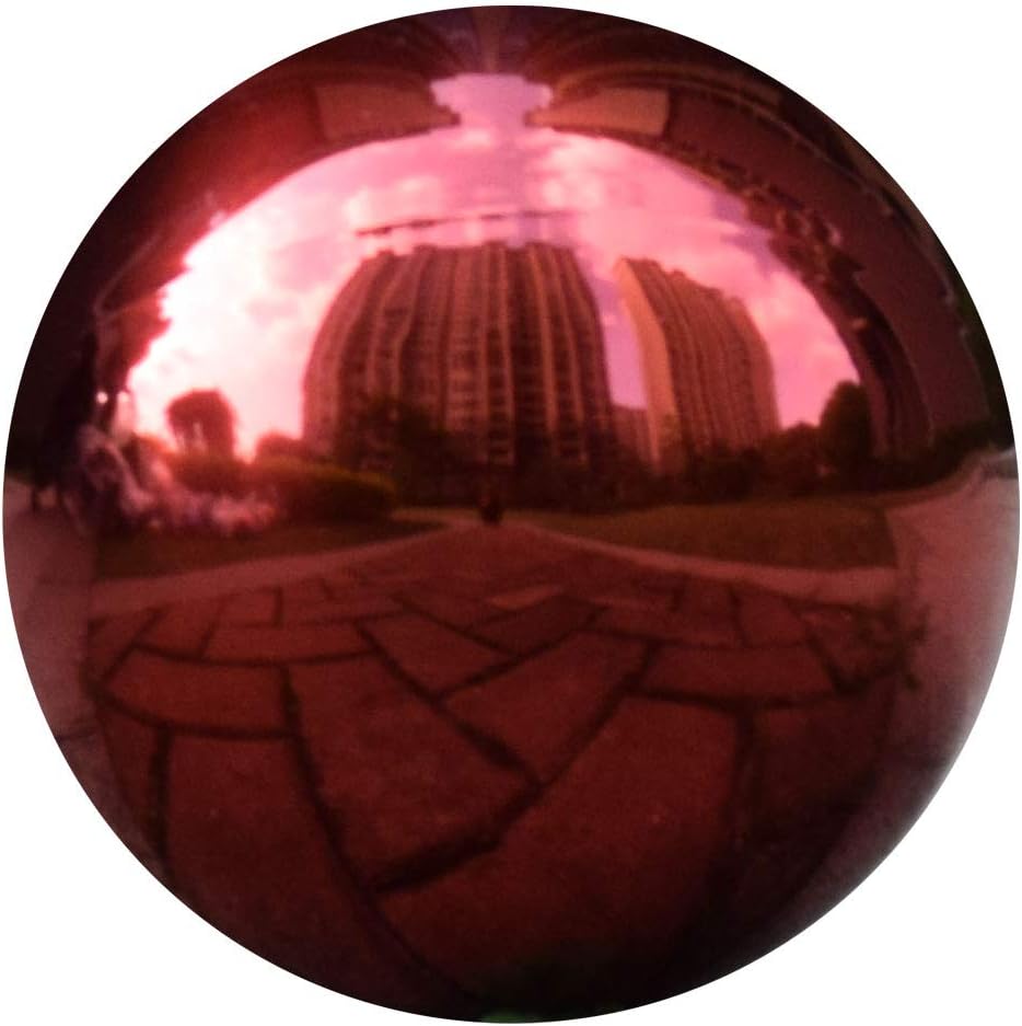 10 Inch Red Stainless Steel Gazing Ball, Mirror Garden Globe, Home Decor