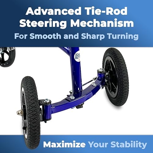 KneeRover Hybrid All Terrain Knee Scooter for Adults, Blue | Heavy Duty Knee Walker For Foot Surgery, Broken Ankle Foot Injuries, Leg Recovery Scooter