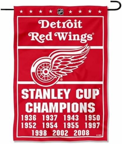 WinCraft Detroit Red Wings 11 Time Stanley Cup Champions Double Sided Garden Flag