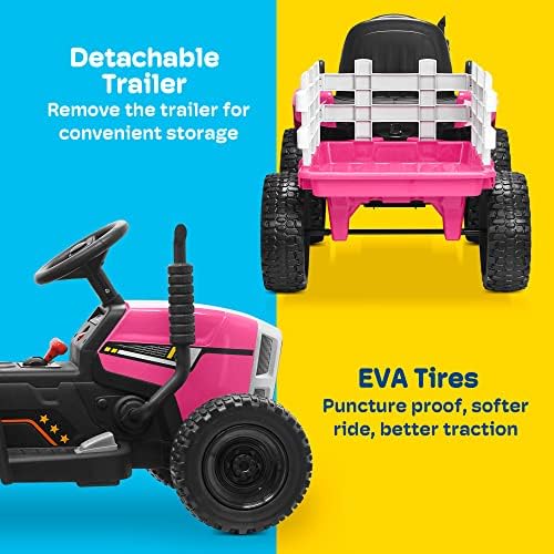 Kidzone 12V 7Ah Premium Electric Tractor Ride On Toy, Green