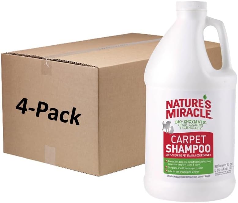 Nature's Miracle Carpet Shampoo Pet Stain & Odor Remover, 64 oz | Bio-Enzymatic Formula Removes & Deodorizes Deep-Set Pet Stains, For Water-Based Carpet Cleaners, Use on Carpet & Upholstery