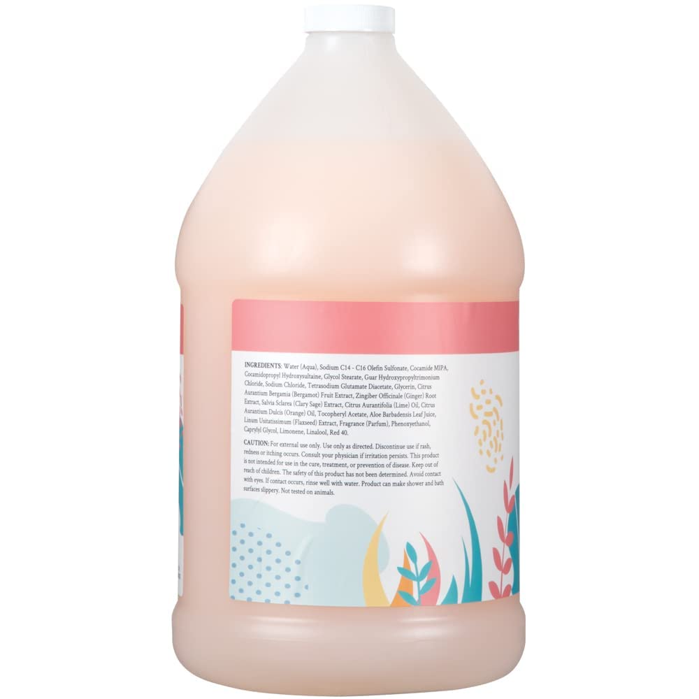 Ginger Lily Farms 1 gal Nourishing Body Wash, Citrus Blend Scent | for Hands, Body & Hair, Moisturizing Wash, Salon Wash, Spa Cleanser, Salon & Spa Essentials, Manicure & Pedicure Supplies