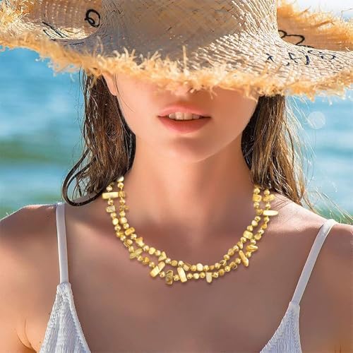 SHOP LC DELIVERING JOY Shell Chips Glass Beaded Necklace for Women Jewelry for Women Size 47" Birthday Gifts