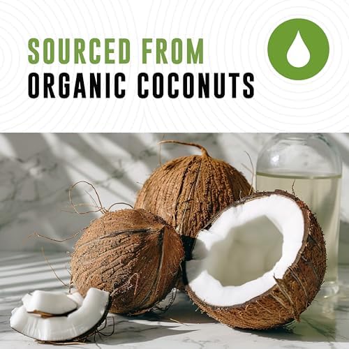 100% Coconut MCT Oil Liquid, 32 Fl Oz | MCT Oil C8 C10 for Sustained Mental Energy & Focus - Support Great for Smoothies Salads Coffee - Palm Free, Keto Friendly