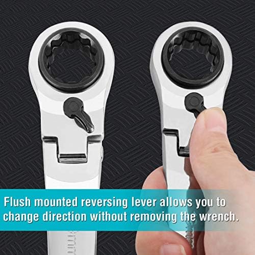 DURATECH 4-in-1 Flex-Head Ratcheting Wrench Set, 2-Piece, SAE