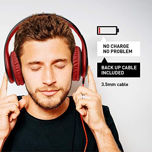 iJoy ISO Bluetooth 5.0 Wireless Over Ear Foldable Stereo Headphones with 30 Hours Battery and Built-in Microphone, (White/Gold)