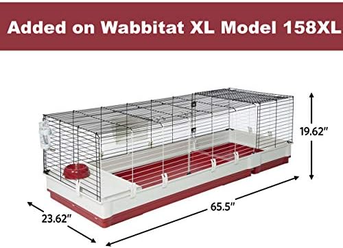 MidWest Homes for Pets 158 Wabbitat Deluxe Rabbit Home, Rabbit Cage, 39.5 L x 23.75 W x 19.75 H Inch, Maroon/White