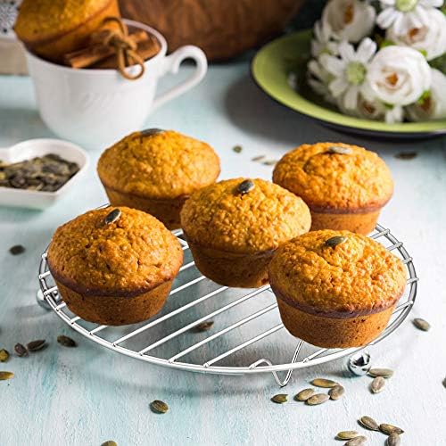 E-far Round Cooking Racks - Size 7½” & 9” & 10½” - Stainless Steel Round Steaming Baking Cooling Rack Set of 3, Multi-Purpose for Canning Air Fryer Pressure Cooker, Dishwasher Safe