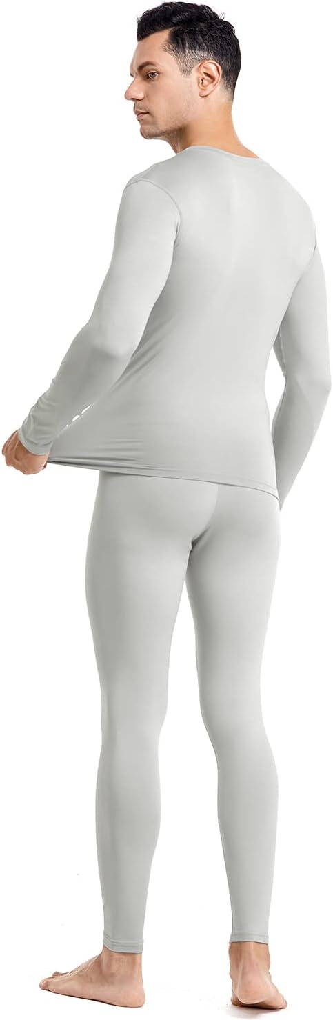 PISIQI Thermal Underwear Men Long Johns Set Ultra-Soft with Fleece Lined Base Layer Winter Skiing Warm Top & Bottom