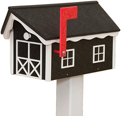 Recycled Poly Plastic Barn Mailbox USA Handmade (Weatherwood)