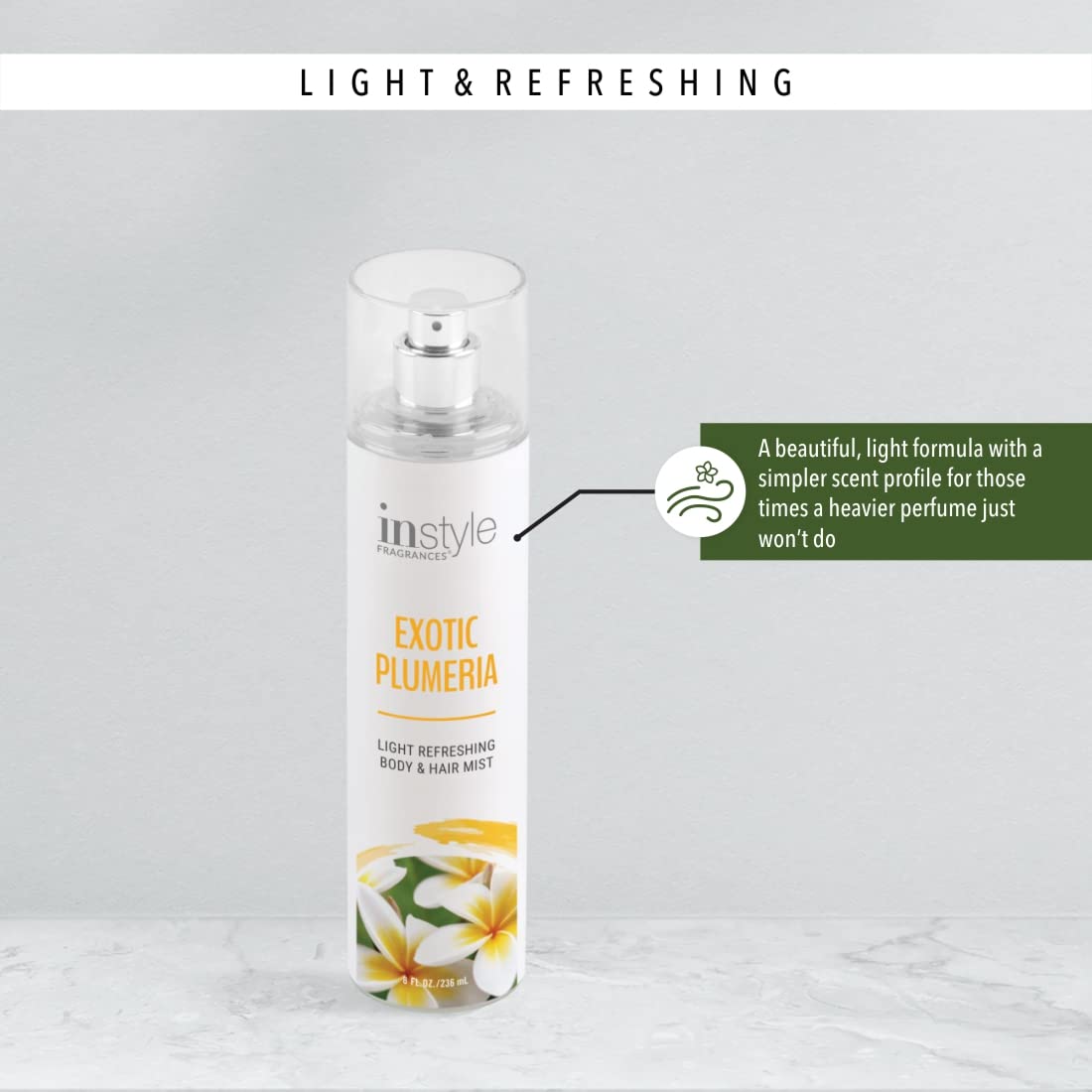Instyle Fragrances Light Refreshing Body & Hair Mist, Tahitian Vanilla