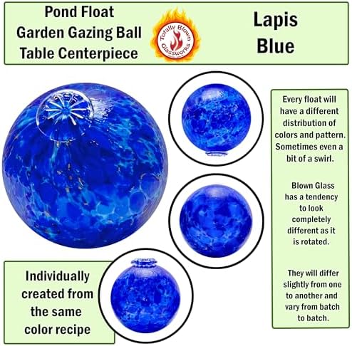 Totally Blown Glassworks Pond Float. Handmade Blown Glass, Garden Gazing Ball, Table Centerpiece