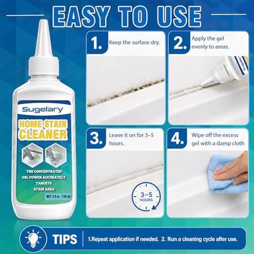 Sugelary Mold Stain Cleaner, 5 fl oz Mold Stain Cleaner Gel for Washing Machine, Home Stain Cleaning Gel for Fridge, Tile, Grout