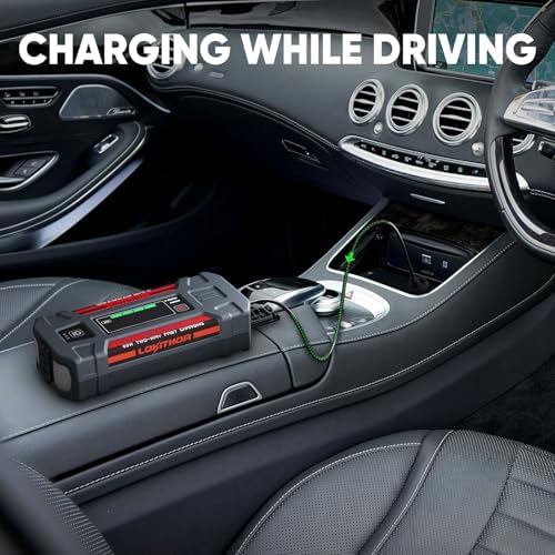LOKITHOR J401 Portable Car Battery Jump Starter for 8.5L Gas/6.5L Diesel | 2500A Battery Jumper Starter Portable 12V Jump Box, 60W Fast Charging