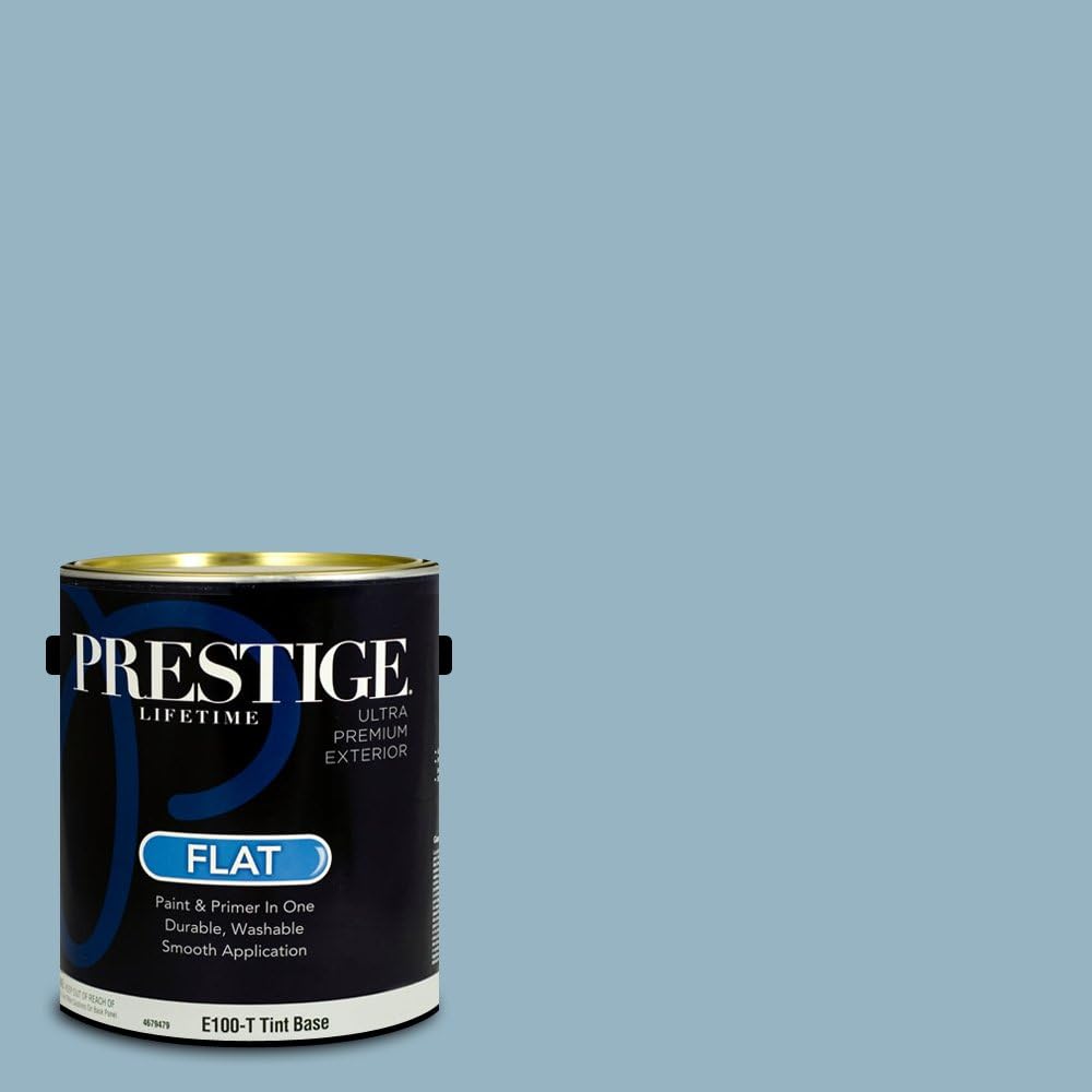 Prestige Paints E400-P-SW6506 Exterior Paint and Primer in One, 1-Gallon, Satin, Comparable Match of Sherwin Williams Vast, 1 Gallon, SW45-Vast Sky