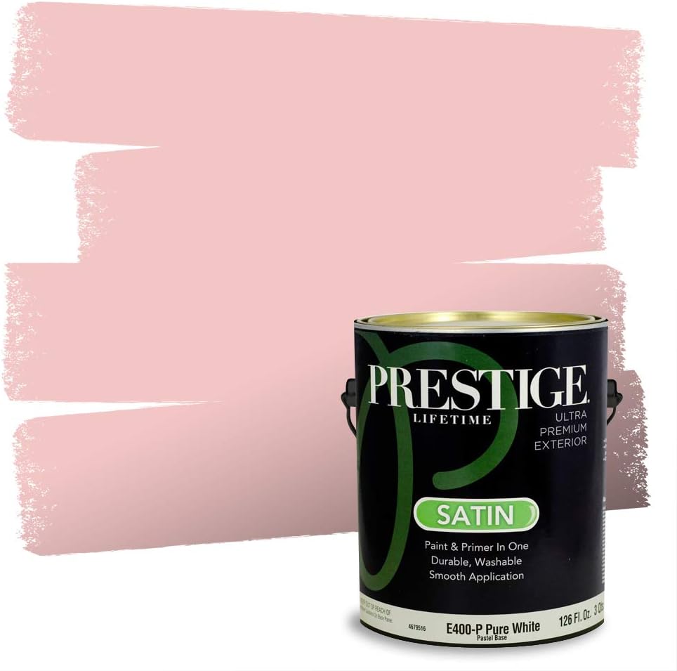 PRESTIGE Paints Exterior Paint and Primer In One, 1-Gallon, Satin, Comparable Match of Sherwin Williams* Grenadine*
