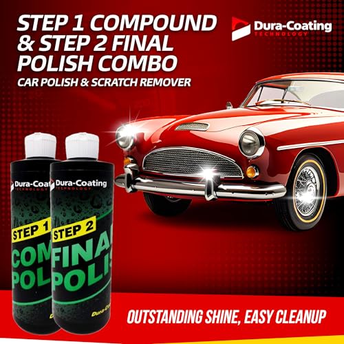 Dura-Coating Total Polish Package - Complete Car Care Polishing Set- 16 oz Blue Premium Metal Polish, Step 1 Compound, Step 2 Final Polish