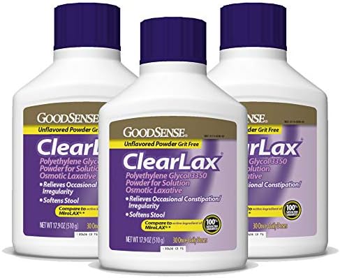 GoodSense ClearLax, Polyethylene Glycol 3350 Powder for Solution, Osmotic Laxative, 17.9 Ounce