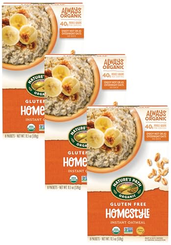 Natures Path, Oatmeal Brown Sugar Maple Gluten Free 8 Count Organic, 11.3 Ounce
