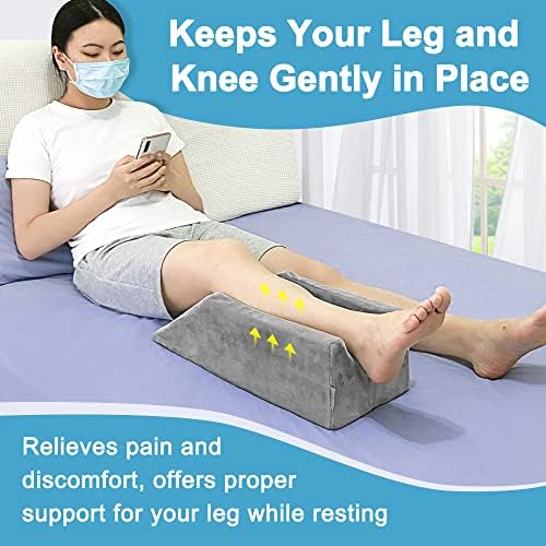 Leg Elevation Wedge Pillow Knee Foam for Sleeping Post Surgery Foot Leg Rest Pillows Knee Support Cushion Medical Elevated Pillow Leg Elevator Bed