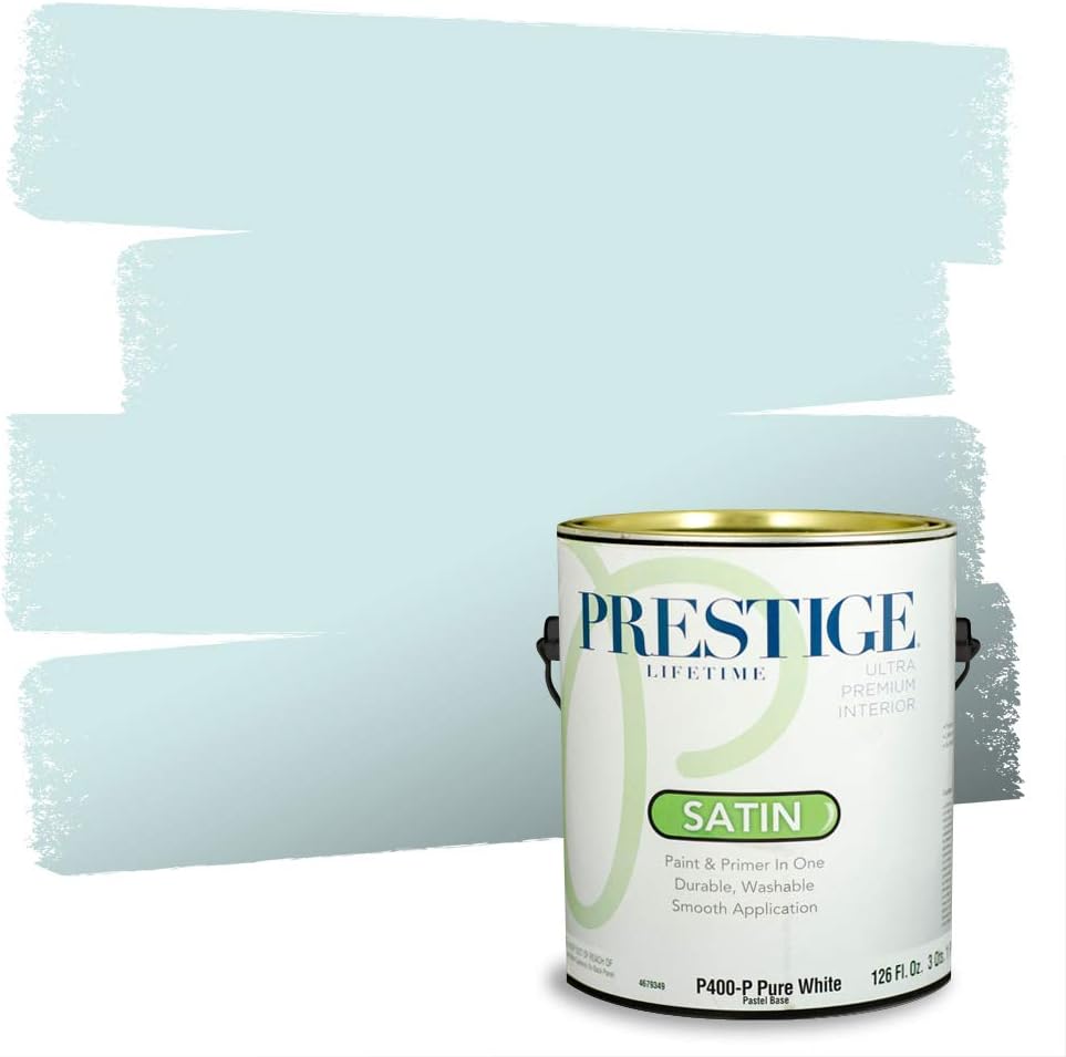 PRESTIGE Paints Exterior Paint and Primer In One, 1-Gallon, Satin, Comparable Match of Sherwin Williams* Blue Nile*