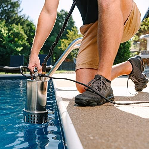 Little Giant MDP-1 115-Volt, 4260 GPH, 3/4 HP Manual Submersible Stainless Steel Main Drain Swimming Pool Utility Pump for Removing Standing Water