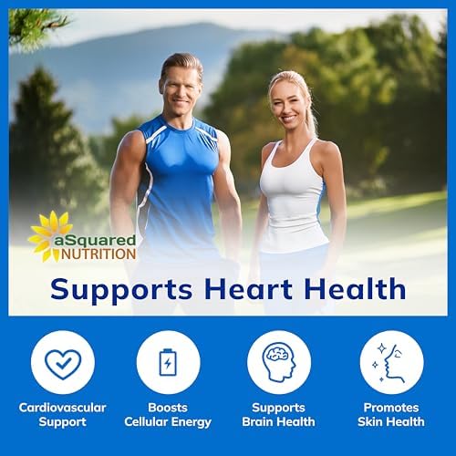 aSquared Nutrition CoQ10 (200 Capsules and 200mg) - High Absorption Vegan CO Q-10 Powder - Enzyme Ubiquinone Supplement Pills, Extra Antioxidant Coenzyme Q10 Vitamin, Coq 10 Alernative to Softgels