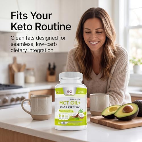 MCT Oil Capsules 2000mg - Pure C8 C10 Caprylic & Capric Acid Softgels, No Lauric Acid, Keto Coconut Fats Supplement for Energy Support