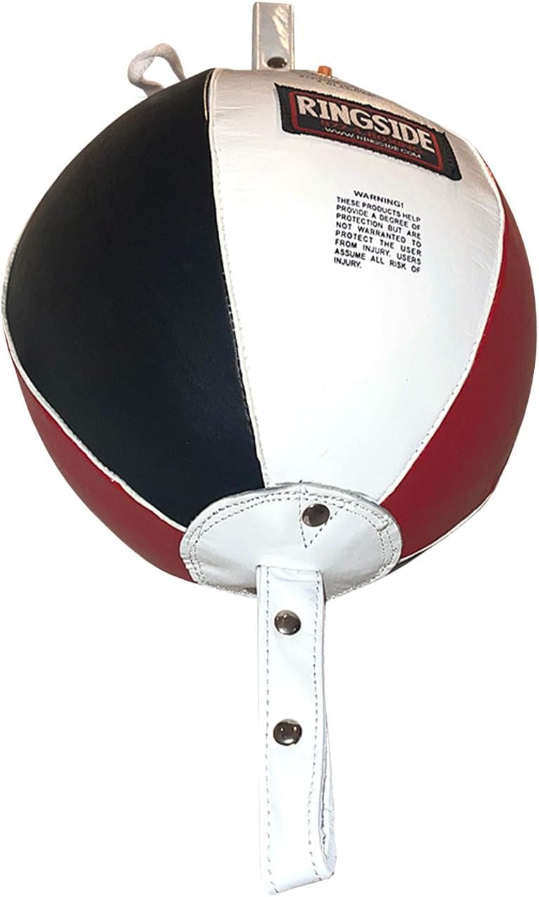 Ringside Leather Boxing Double End Bag - Speed & Reflex Punching Target with Bungee Cables for MMA, Muay Thai, and Striking Accuracy
