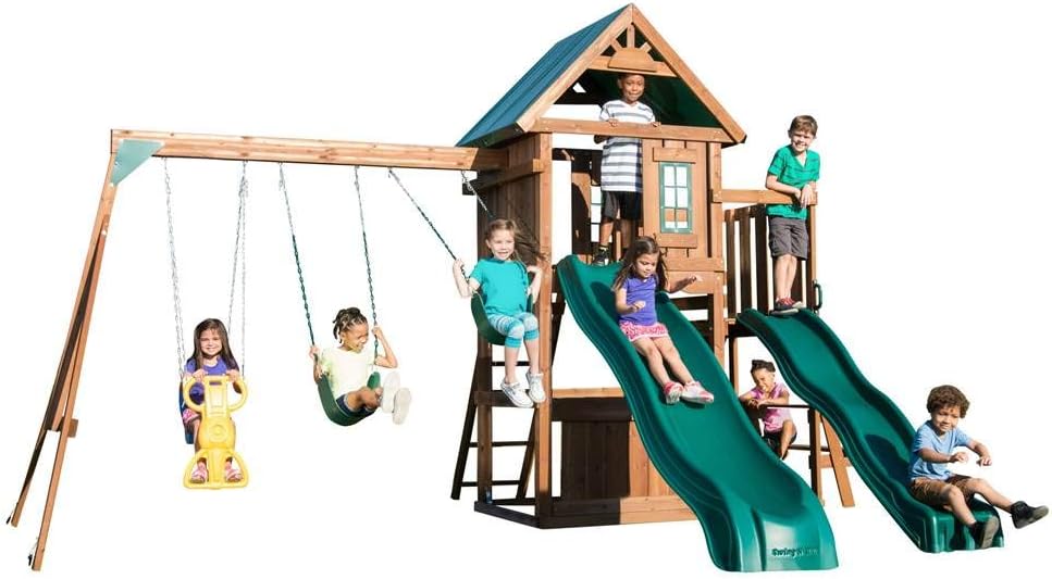 Swing-N-Slide WS 8350 Willows Peak Deluxe Swing Set, Wood