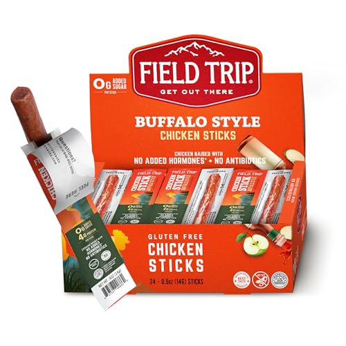 Field Trip Grass Fed Pepperoni Jerky Snack Sticks, Keto, Paleo, Gluten Free, Allergy Friendly Snack, High Protein, 50 Calorie Snack, 0.5oz, 24 Pack | Grass Fed, Keto, Paleo, Gluten Free, Allergy Friendly Snack, High Protein, 50 Calorie Snack