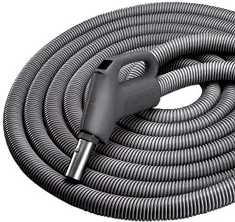 Broan-NuTone CH515 Current-Carrying Crush-Proof Central Vacuum Hose with Swivel Handle, 30' Long, 1.38" Inner Hose Diameter, Dark Gray
