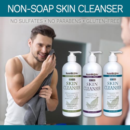 NutriBiotic Original Non-Soap Skin Cleanser, 1 Gallon | Fragrance Free with GSE | pH Balanced, Hypoallergenic & Biodegradable | Free of Parabens, Fragrance, Phosphates, SLS, Dyes, & Colorings