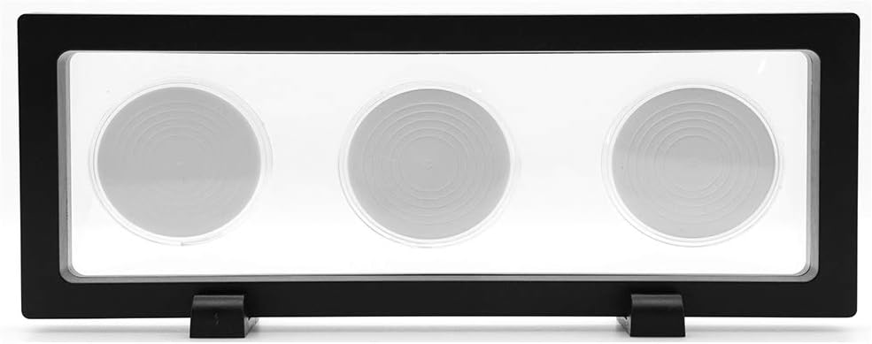 Skelang 3D Floating Display Case with 9 Coin Capsules, 9"×3.54"×0.75" Display Stand Holder Suspension Frame for AA Medallion, Antique Challenge Coin