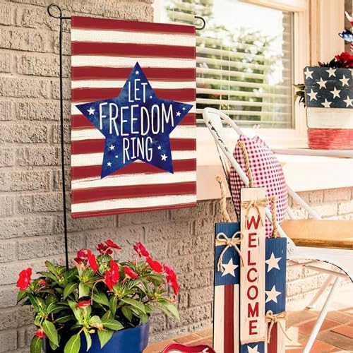 AVOIN colorlife Let Freedom Ring Patriotic 4th of July Garden Flag 12x18"
