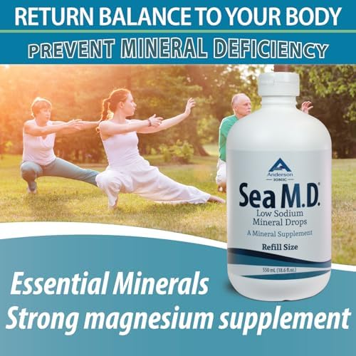 Anderson Sea M.D. Concentrated Trace Mineral Drops, 79 Trace Minerals with Magnesium, Sodium and Chloride Electrolytes - Supports Hydration, Energy, Muscles and Bone Health - 4 Fl Oz, 60 Servings