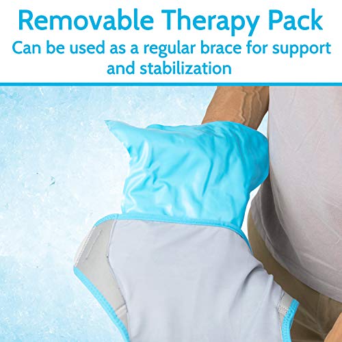 Arctic Flex Shoulder Ice Pack Brace - Rotator Cuff Cold Gel Wrap Therapy | Heat or Cooling Support Immobilizer with Compression Stability for