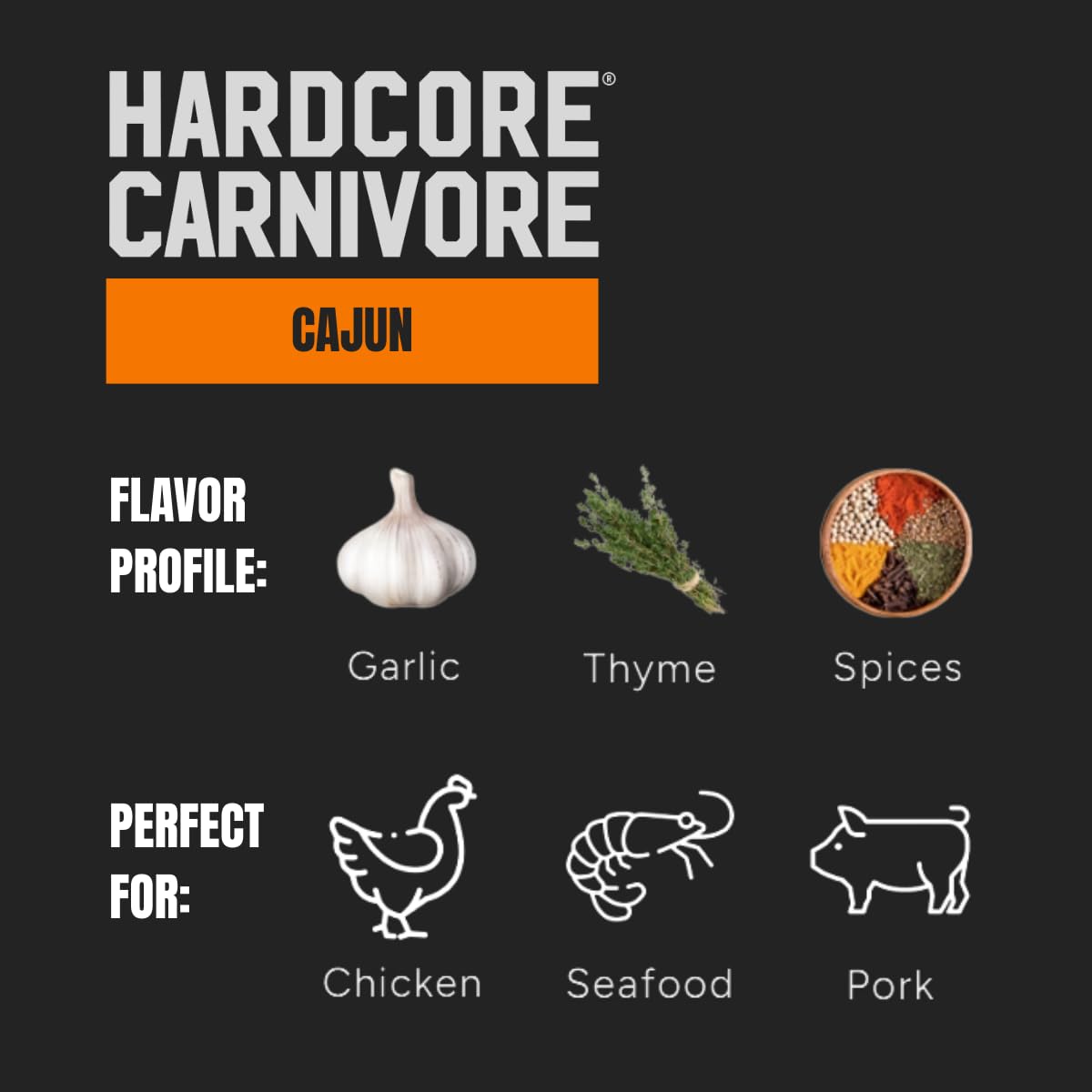 Hardcore Carnivore Black | All-Purpose Beef Seasoning Rub, 13oz Shaker