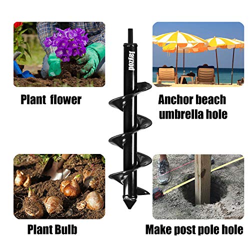 Auger Drill bit for Planting 4"X25" Garden Auger Spiral Drill Bit for Bulb & Bedding Plant for 3/8” Hex Drive Drill