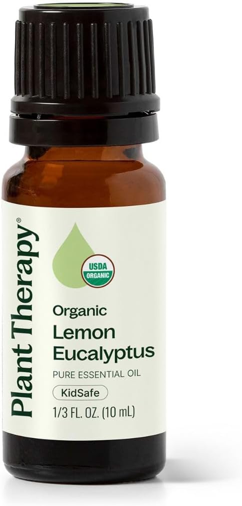 Plant Therapy Organic Lemon Eucalyptus Essential Oil 10 mL, Pure, Undiluted | Pure & Undiluted, USDA Certified Organic