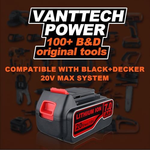 VANTTECH 2Packs 3.8Ah LBXR20 Replacement for Black and Decker 20v Battery