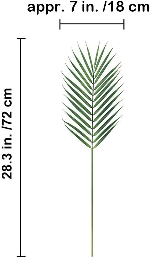 Artificial Areca Palm Leaves, 8 Pcs Faux Tropical Palm Tree Leaves Stems for Floral Arrangement, Hawaiian Luau, Jungle Beach Wedding Party Decor