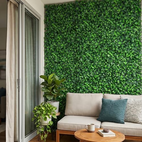 NatraHedge 20''X50'' Artificial Privacy Grass Wall Decor, Laurel Leaf