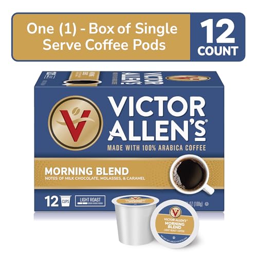 Victor Allen's Coffee Morning Blend, Light Roast, 12 Count, Single Serve Coffee Pods for Keurig K-Cup Brewers