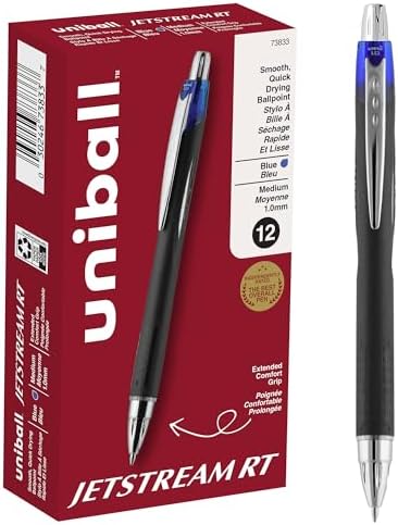 uniball™ Jetstream RT Ballpoint Pens, Black, 1.0mm Medium Point, 12 Count