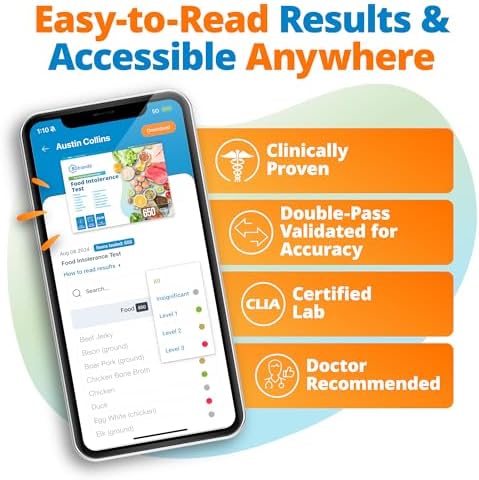5Strands Food Intolerance Test, Accurate Hair Analysis, 800 Items Tested, at Home Food Sensitivity Test Kit for Adults & Kids, Gut Health Test
