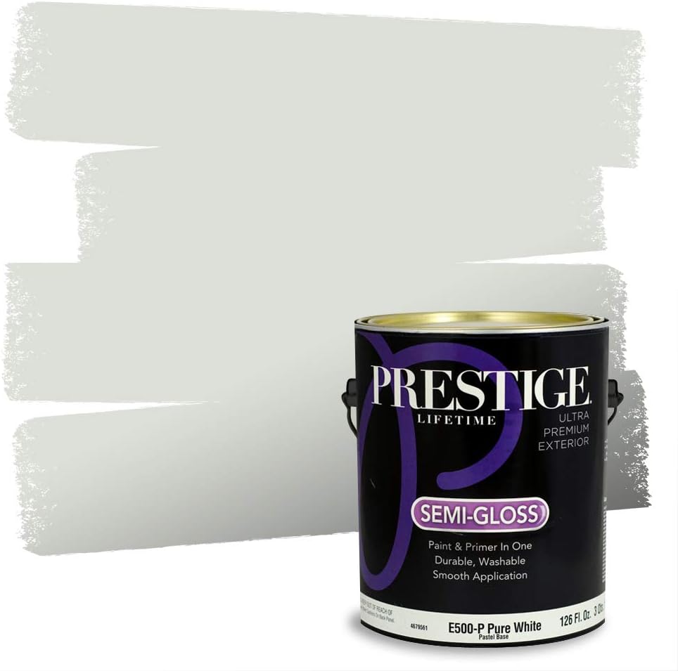 PRESTIGE Paints Exterior Paint and Primer In One, 1-Gallon, Flat, Comparable Match of Sherwin Williams* Coastal Plain*