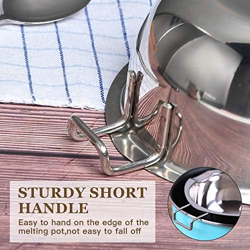 2 Pieces Stainless Steel Double Boiler Pot with 2 Metal Spoon, Chocolate Melting Pot for Melting Chocolate, Butter, Cheese