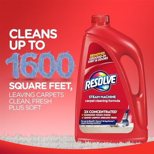 Resolve Steam Carpet Cleaner Solution Shampoo, 3.75 Lb Bottle, 2X Concentrate, Safe for Bissell, Hoover & Rug Doctor, Carpet Cleaner